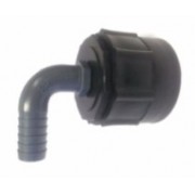 5/8" - IBC Connector with Barbed PVC Hosetail Elbow Connector 